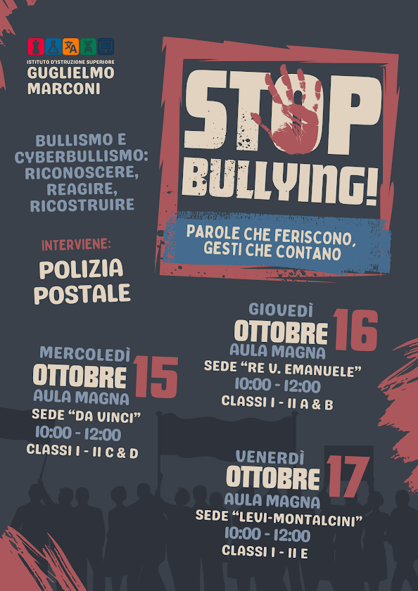 “Stop Bullying! Parole che feriscono, gesti che contano” – incontro con la Polizia Postale